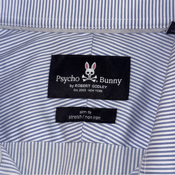 Psycho Bunny Slim Fit Stretch Non-Iron Dress Shirt. Size 15 32/33 - Picture 4 of 7